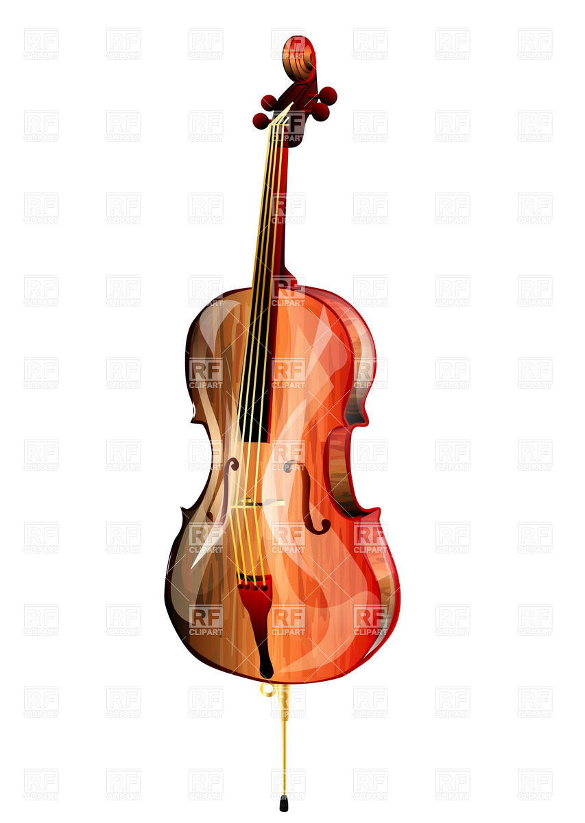 853x1200 Cello Isolated On White Background Royalty Free Vector Clip Art