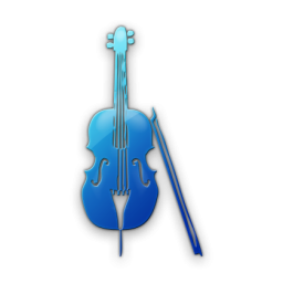 256x256 Violin Clipart Blue