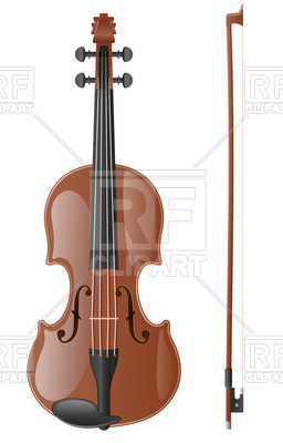256x400 Violin With Fiddlestick Royalty Free Vector Clip Art Image