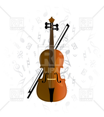 356x400 Violoncello On Music Note Background Royalty Free Vector Clip Art