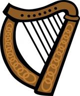 161x194 Celtic Harp Clipart