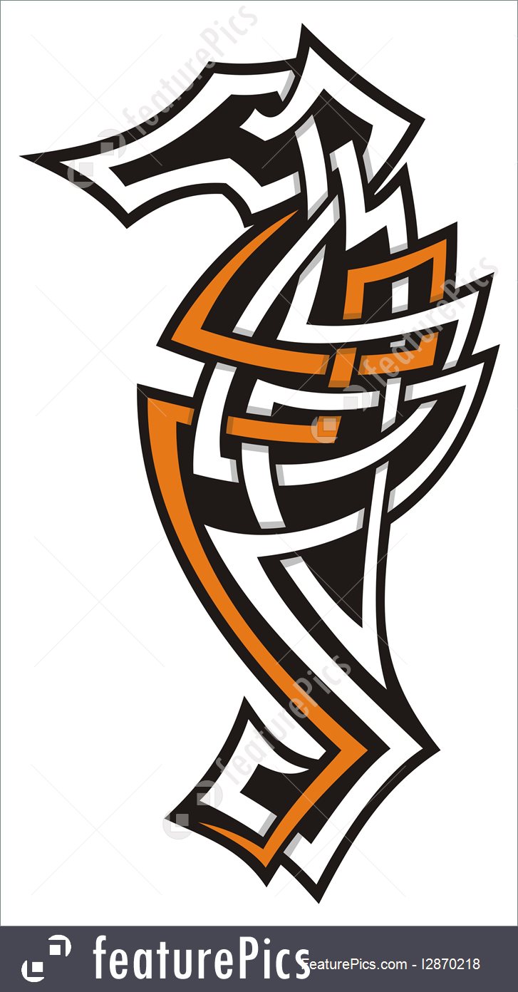 727x1392 Seahorse Tribal Icon Illustration