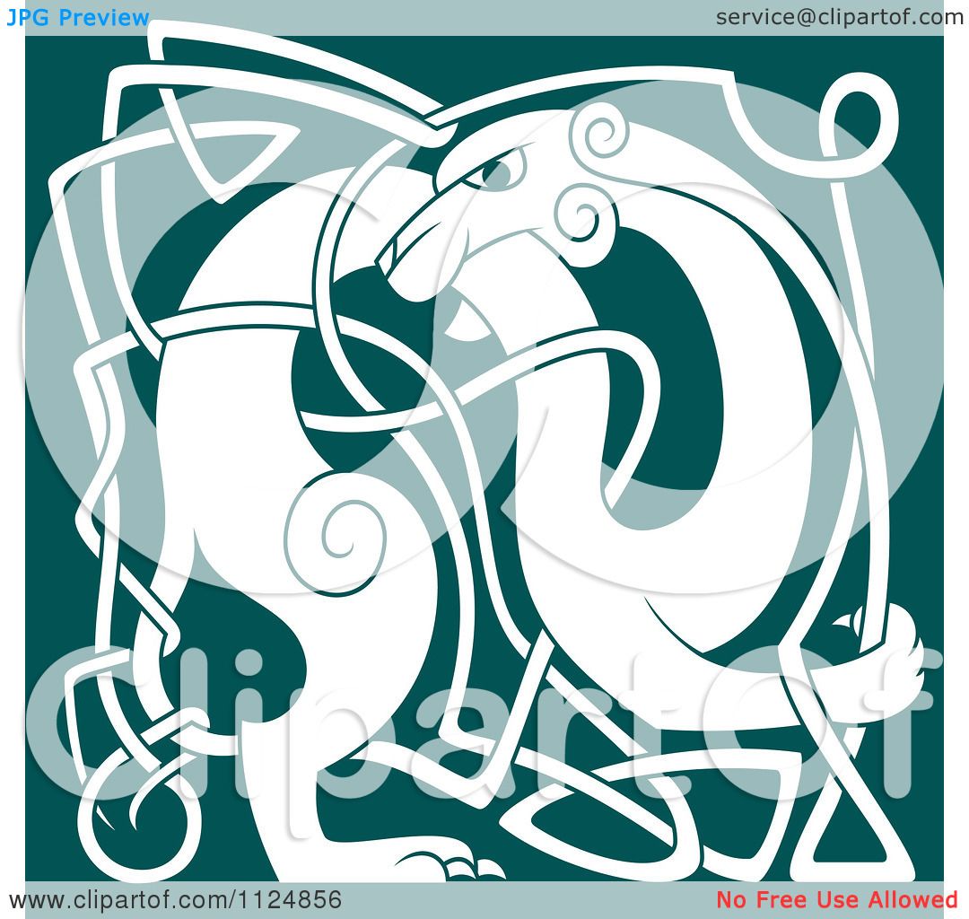 1080x1024 Clipart Of A Black And Teal Celtic Knot Dog