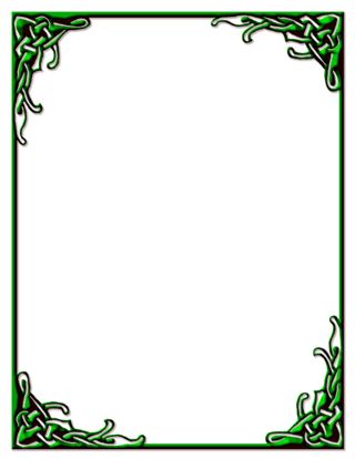 320x414 Celtic Knot Border Green Stationery Print Ready Pdf File