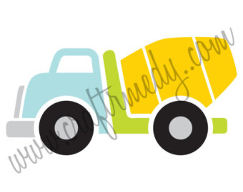 340x270 Cement Truck Clip Etsy