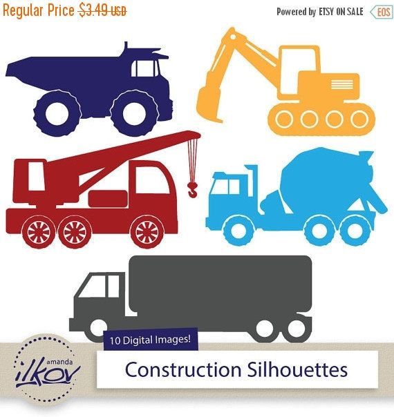 570x604 Premium Construction Trucks Clipart For Digital Scrapbooks