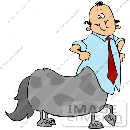 450x450 Clip Art Graphic Of A Centaur Businessman Wearing A Tie