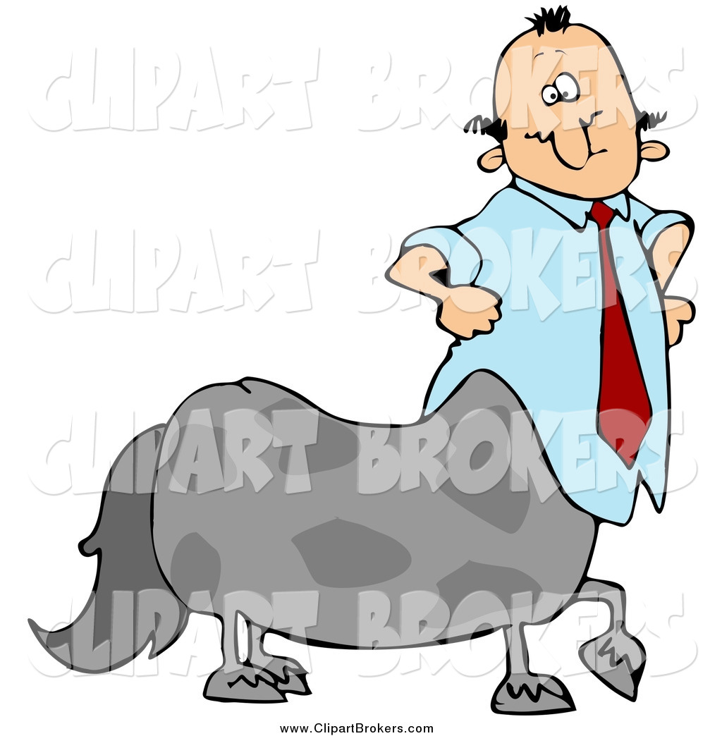 1024x1044 Clip Art Of A Centaur White Businessman In A Blue Shirt And Red