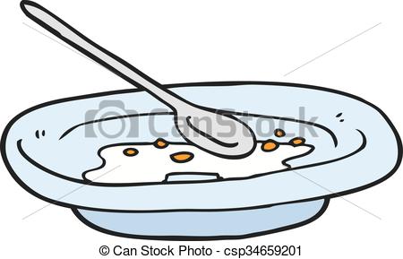 450x289 Freehand Drawn Cartoon Empty Cereal Bowl.
