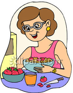 235x300 Woman Eating Cereal With Strawberries