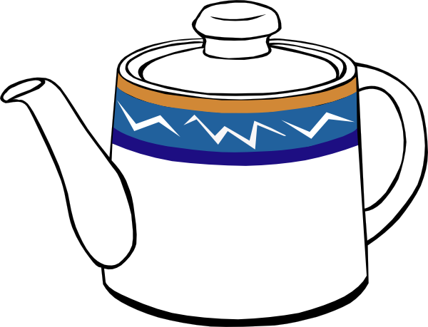 600x459 Porclain Tea Kettle Clip Art Free Vector 4vector