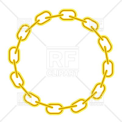 400x400 Yellow Chain Round Frame Royalty Free Vector Clip Art Image