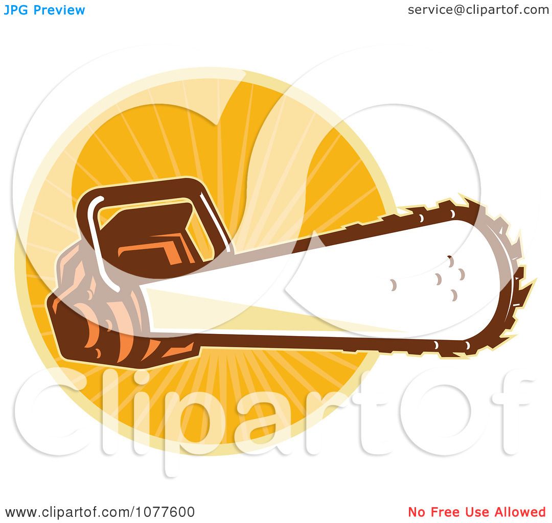 1080x1024 Clipart Chainsaw Over An Orange Burst