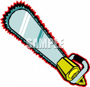 300x291 Clipart Picture A Yellow Chainsaw