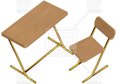 400x283 Children School Desk And Chair Royalty Free Vector Clip Art Image