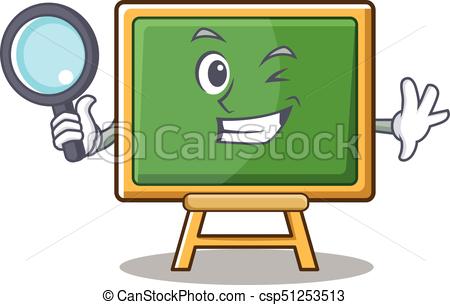 450x305 Detective Chalk Board Character Cartoon Vector Illustration Vector