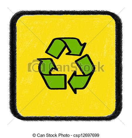 450x470 Recycle Sign Drawn With Chalk Stock Illustration