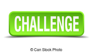 300x168 Challenge Green 3d Realistic Square Isolated Button Stock