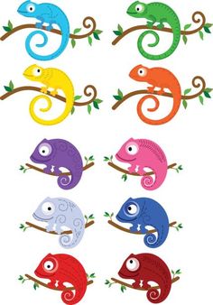 236x338 Chameleon Digital Clip Art Clipart Set