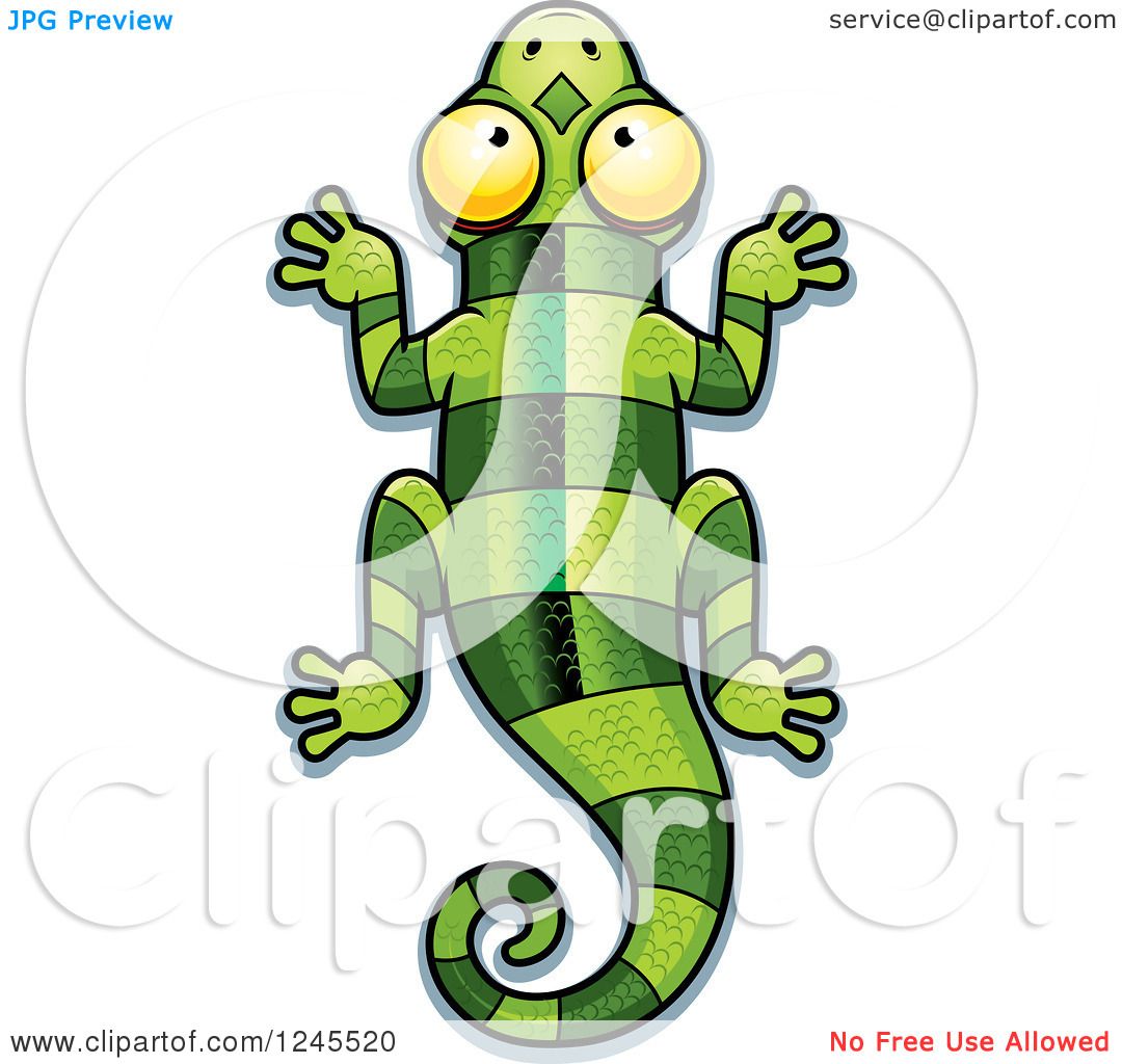 1080x1024 Clipart Of A Striped Green Chameleon Lizard
