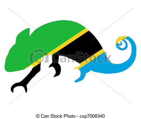 450x380 Tanzania Chameleon Vector Clipart