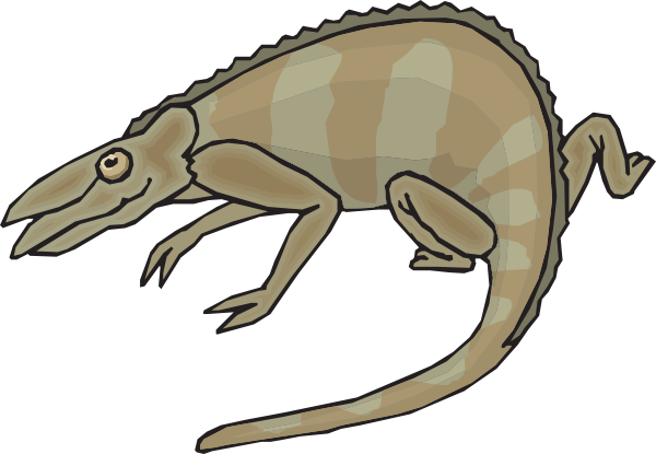 600x415 Brown And Gray Chameleon Clip Art