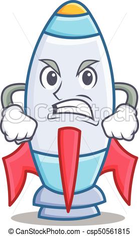 277x470 Angry Cute Rocket Character Cartoon Vector Illustration Vector