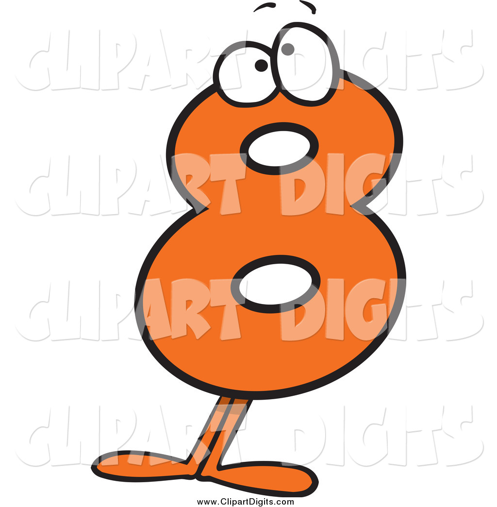1024x1044 Vector Cartoon Clip Art Of A Confused Orange Number Eight
