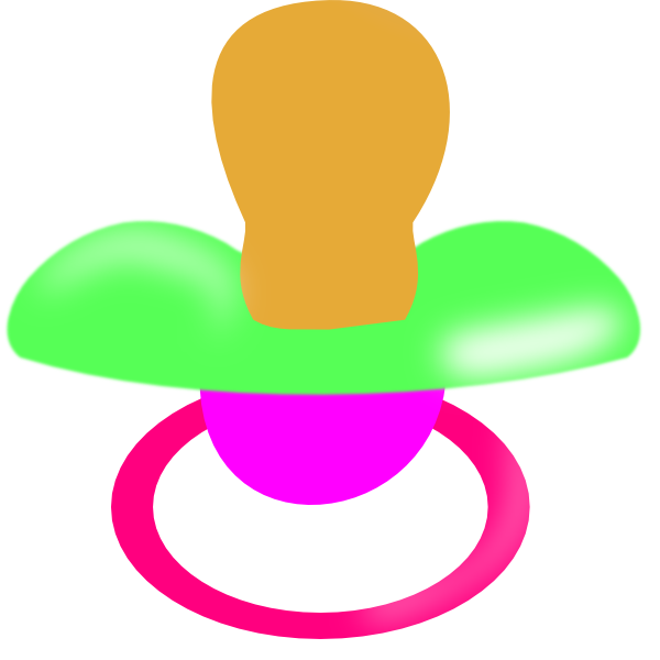 600x600 Green And Pink Pacifier Green Clip Art