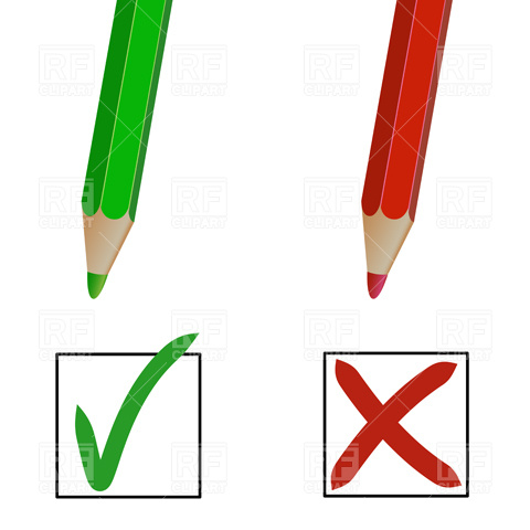 480x480 Pencils And Check Marks Royalty Free Vector Clip Art Image
