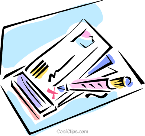 480x450 Writing A Check Royalty Free Vector Clip Art Illustration