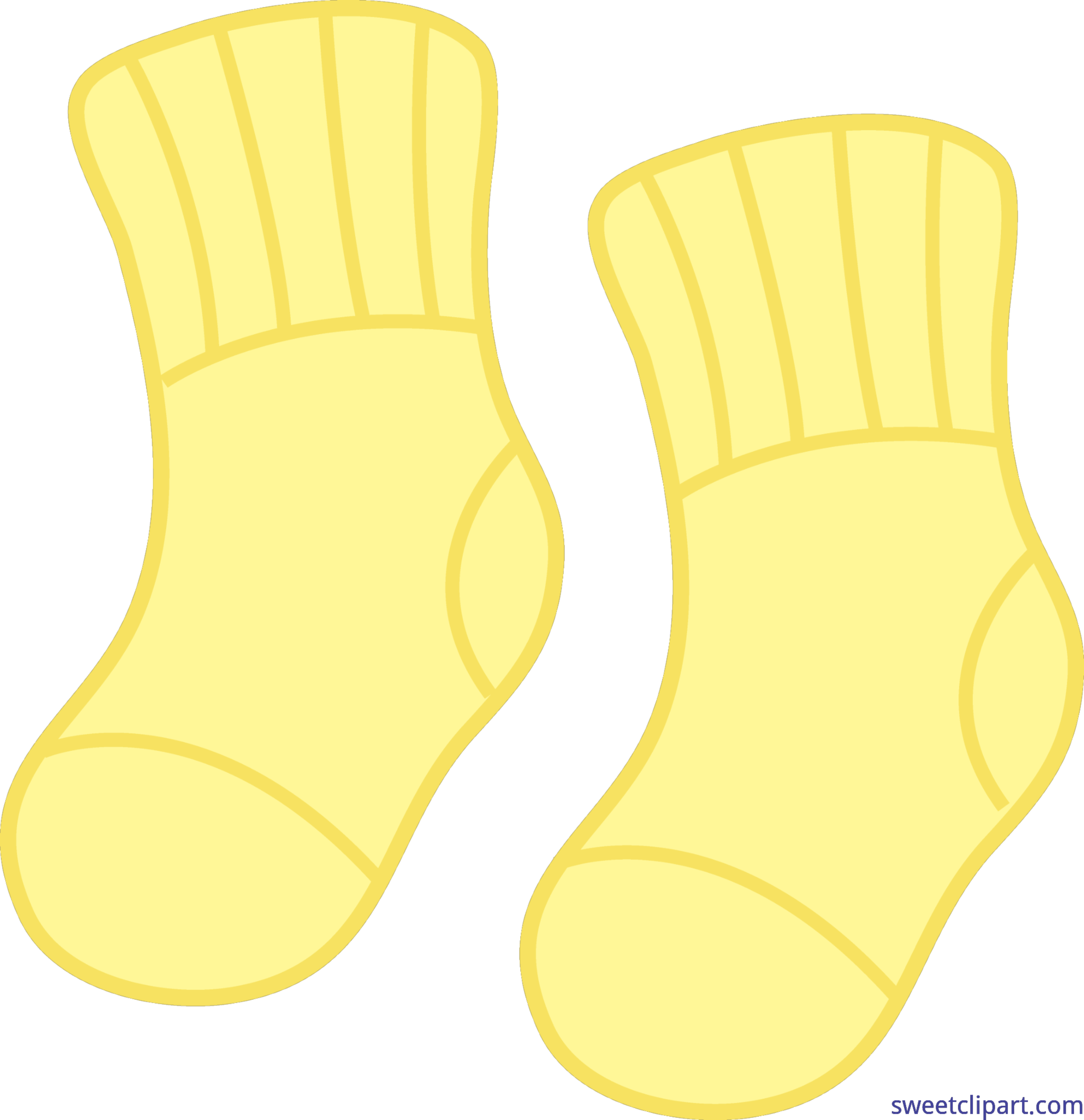 4462x4611 Baby Socks Yellow Clip Art