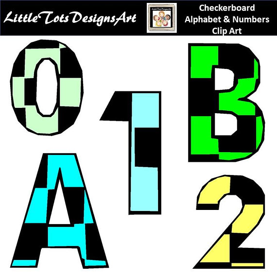 570x570 Checkers Alphabet Dlipart Digital Font With Uppercase