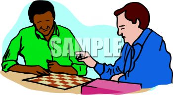 350x192 Two Men Playing Checkers Clip Art