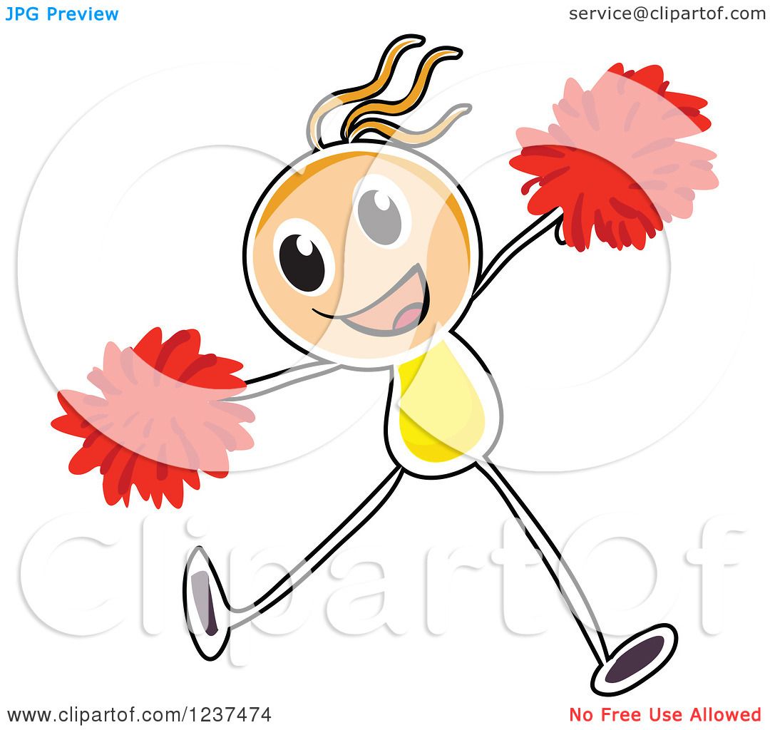 1080x1024 Clipart Of A Stick Cheerleader Girl Jumping