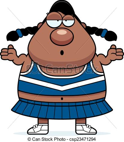 413x470 Confused Cartoon Cheerleader. A Cartoon Illustration Of A Eps