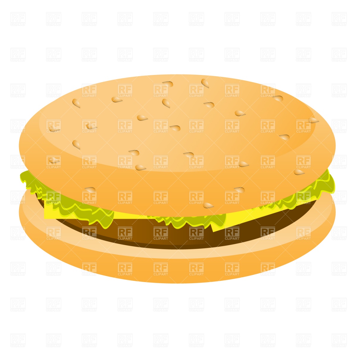1200x1200 Cheeseburger Simple Outline Royalty Free Vector Clip Art Image