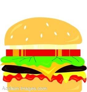 283x300 Clipart Illustration Of A Cheeseburger With All The Trimmings