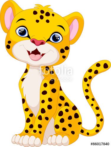 376x500 Vector Cute Cheetah Cartoon