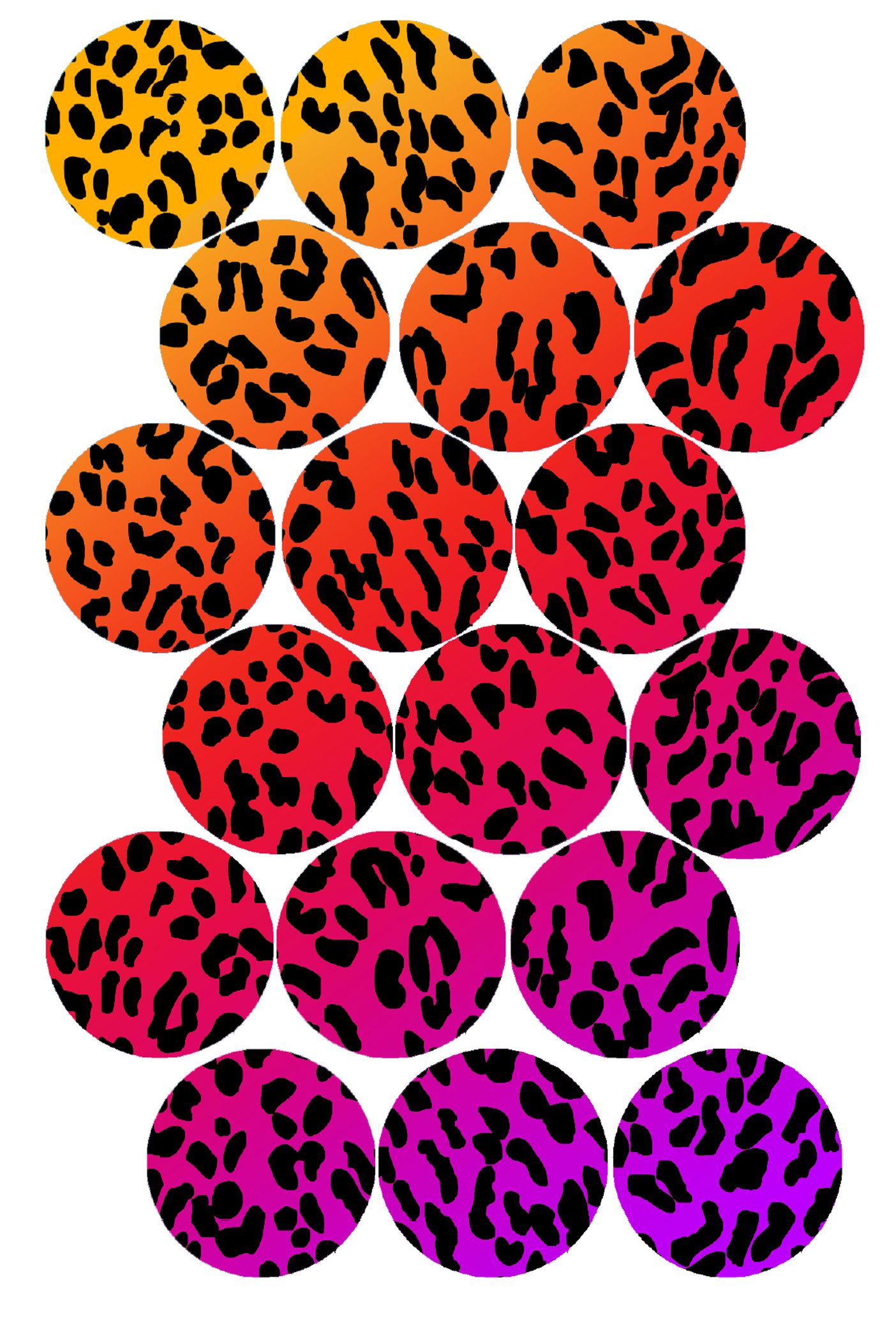 1404x2105 Rainbow Cheetah Print Bottle Cap Image Pack Formatted For Printing