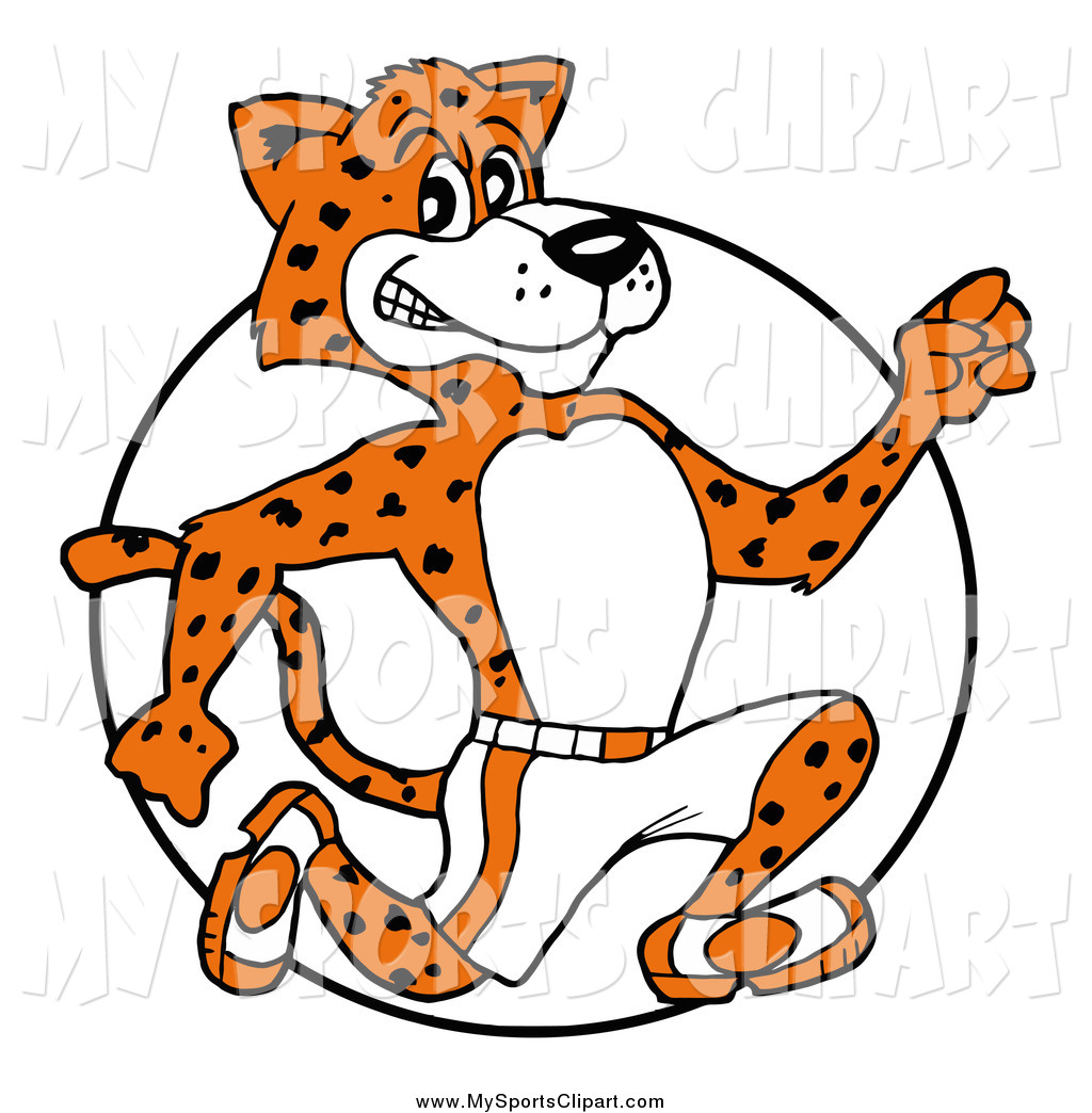 1024x1044 Sports Clip Art Of A Cartoon Athletic Cheetah Running In A Circle