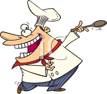 350x307 Royalty Free Clip Art Image Cartoon Of A Happy Chef Dancing