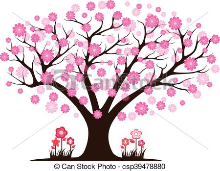 450x349 Decorative Beautiful Cherry Blossom Tree Vector