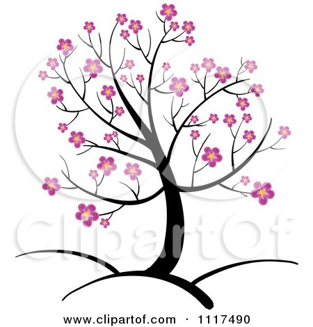 450x470 Vector Clipart Of A Spring Tree With Pink Cherry Blossoms
