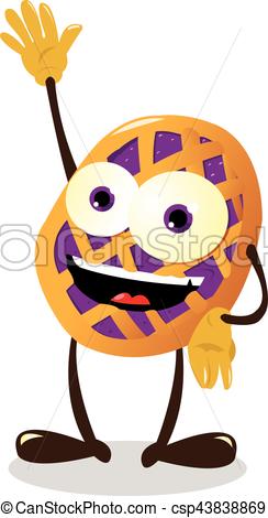 244x470 Funny Cherry Pie (Italian Crostata) A Vector Cartoon Clip Art