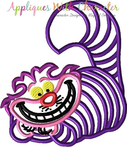 500x576 Disney Inspired Alice In Wonderland Cheshire Cat Applique