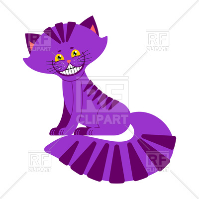 400x400 Violet Cheshire Cat Smile Royalty Free Vector Clip Art Image