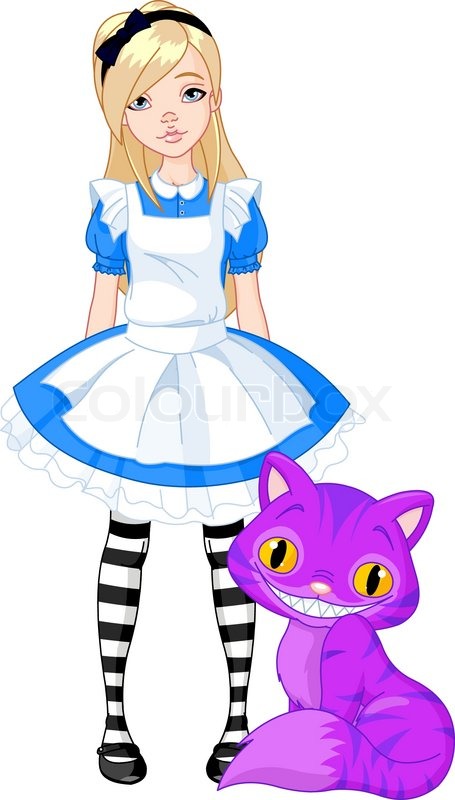 455x800 Alice In Wonderland And Cheshire Cat Stock Vector Colourbox