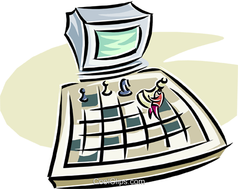 480x381 Computer Chess Royalty Free Vector Clip Art Illustration Vc000266