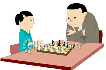 350x232 Asian Father Playing Chess With His Son Clipart